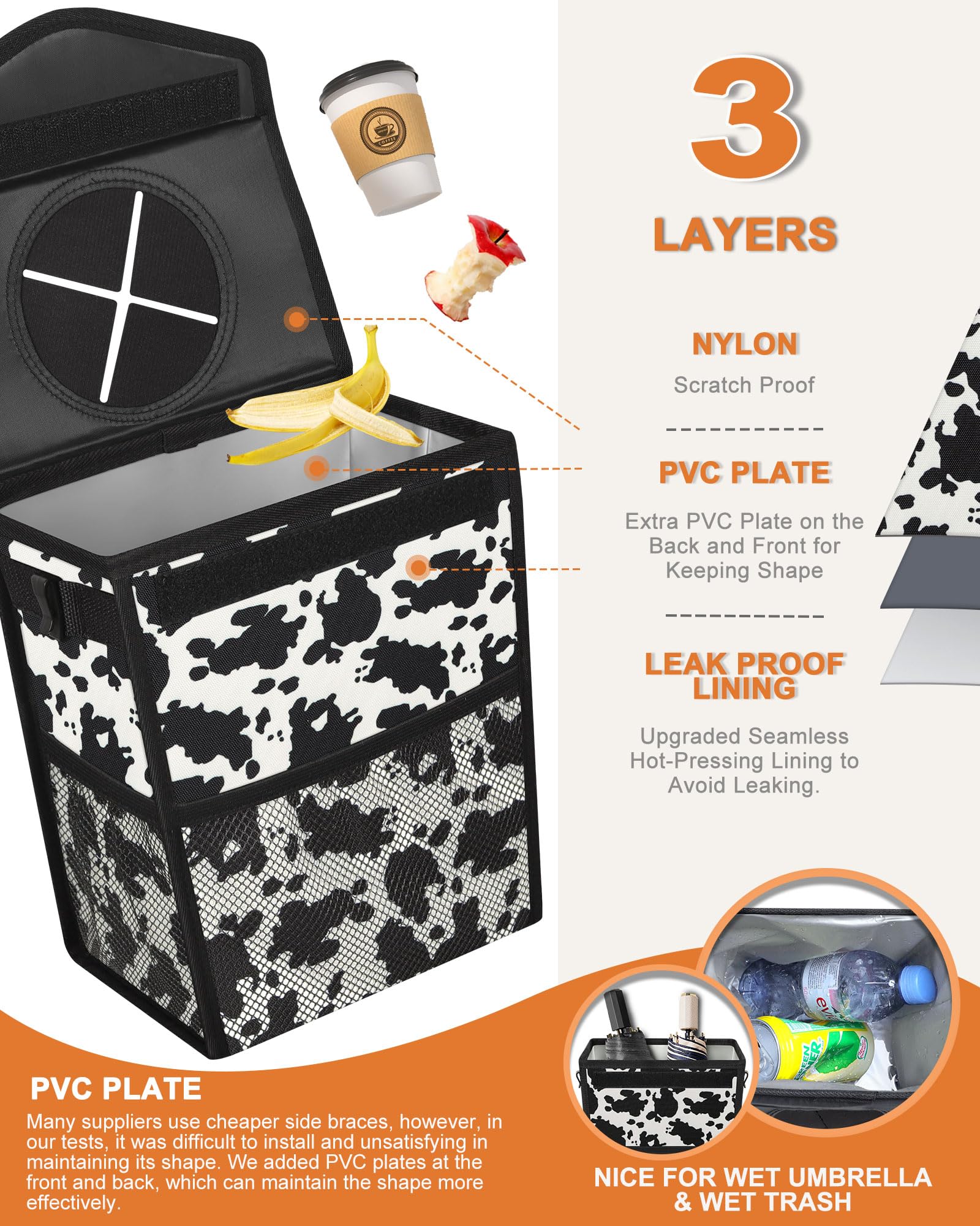 Pritent interior PEVA lining showing easy-clean leakproof protection