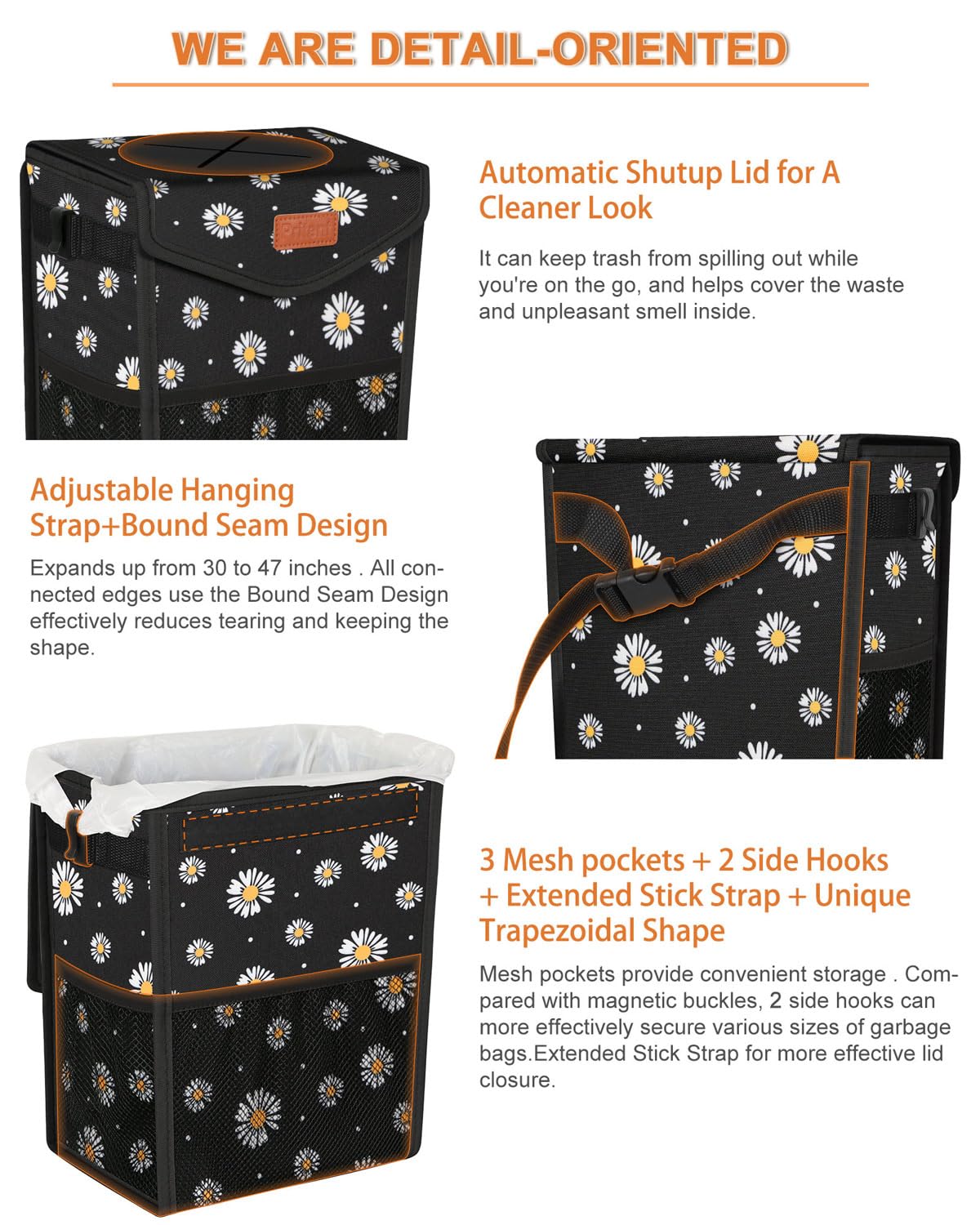 Pritent mesh pockets holding wipes and napkins for organized access
