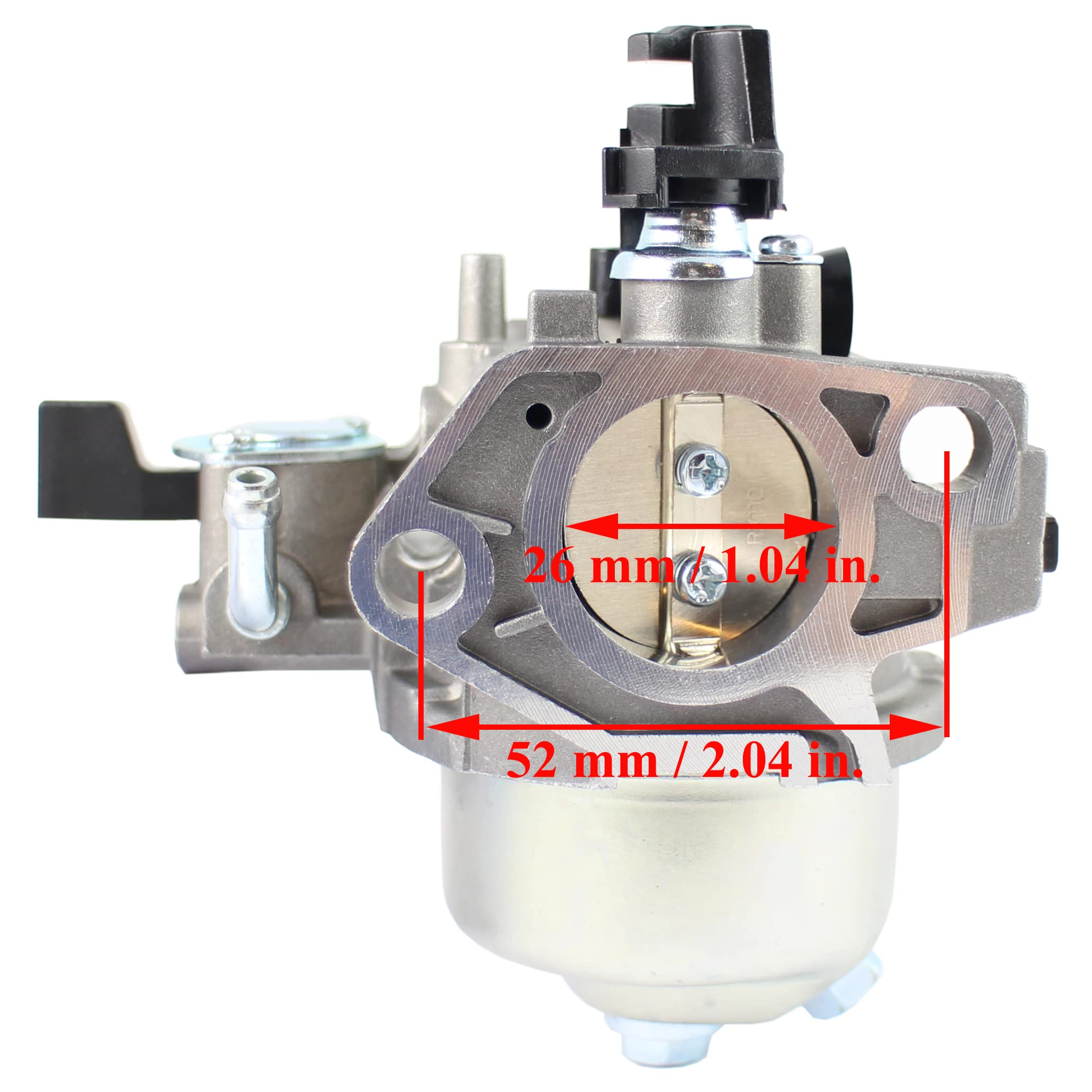 Pro Chaser carburetor beside spark plug for scale, clarifying size and compatibility benefits