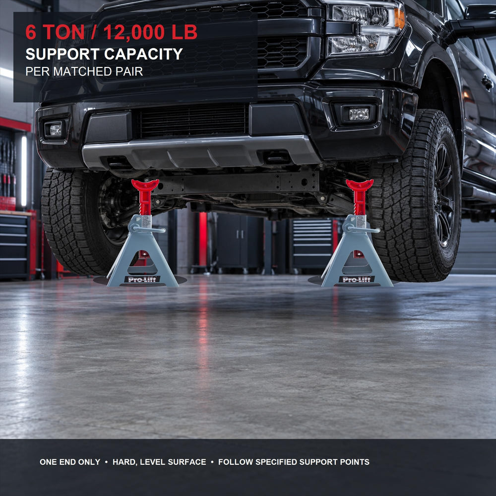 Pro-LifT jack stand supporting a truck showing practical workshop safety benefit