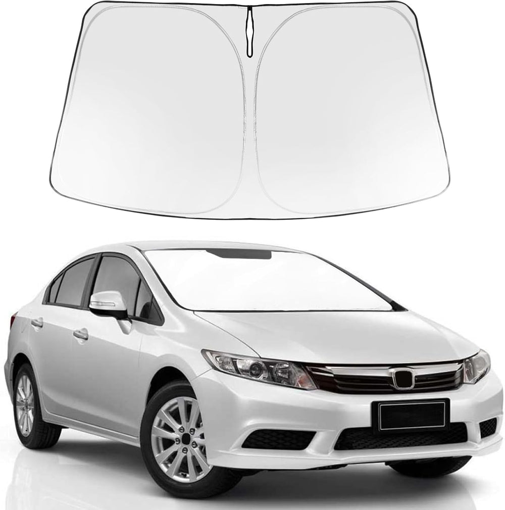Proadsy front view installed on Civic windshield showing full coverage benefit