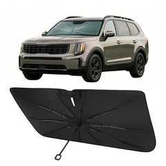 Proadsy front overlay fitted on Kia Sorento windshield showing full coverage benefit