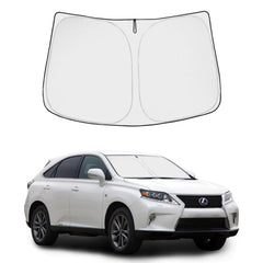 Proadsy front view on Lexus RX showing full windshield coverage and neat fit