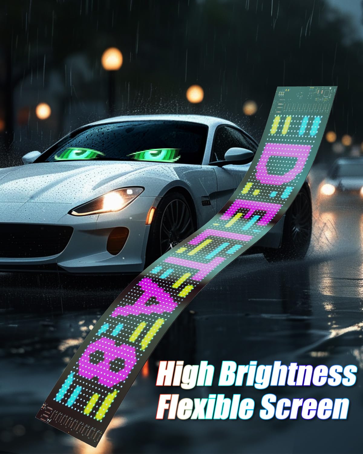 Probapro nighttime street display showing strong visual impact for events and promotions