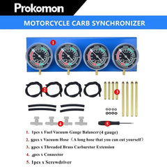 Prokomon close-up of gauge face with legible cmHg scale for precise balancing