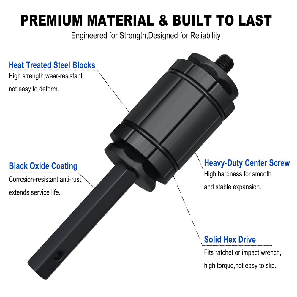 Prokomon close-up of tapered mandrel showing smooth finish for controlled pipe spreading