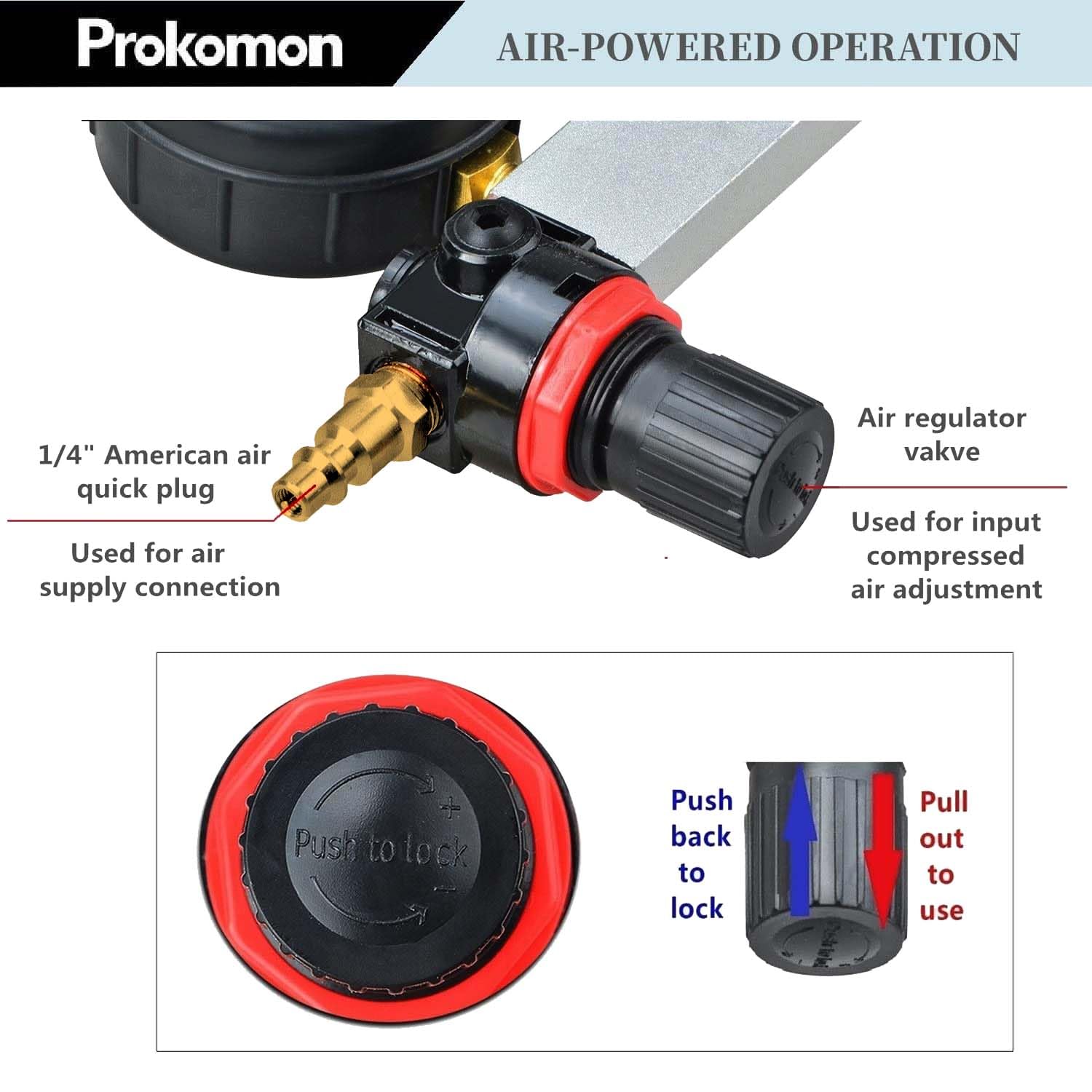 Prokomon extension rod and hose showing extended reach for deep spark wells