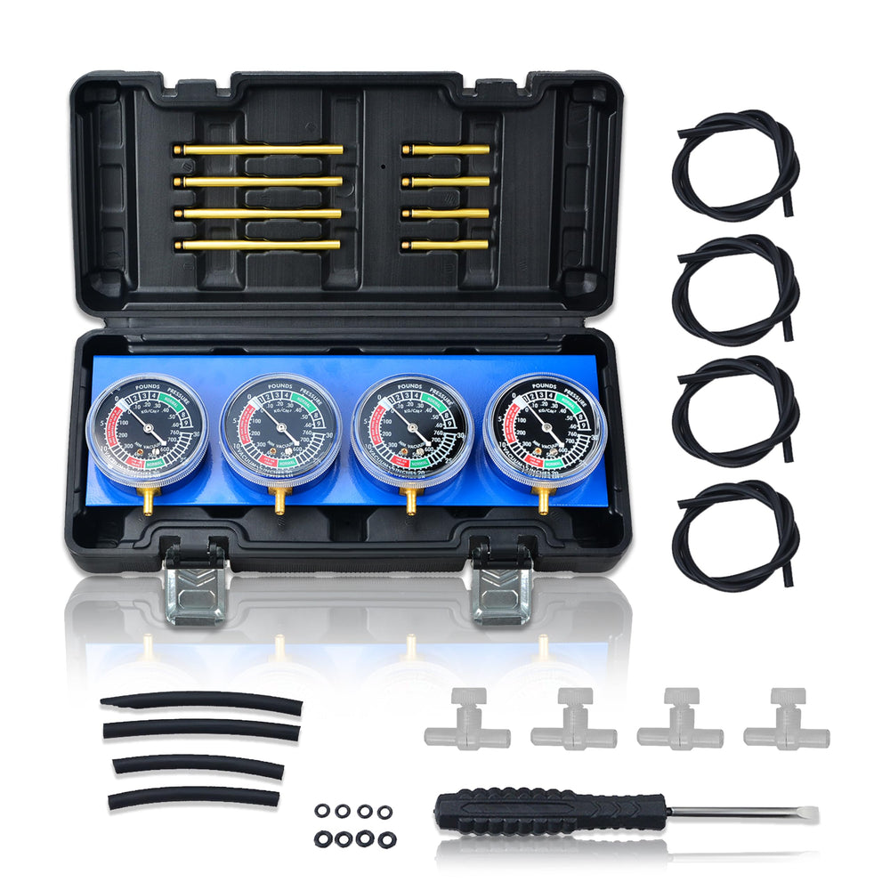 Prokomon front view of four gauges showing clear readings and accurate diagnostics