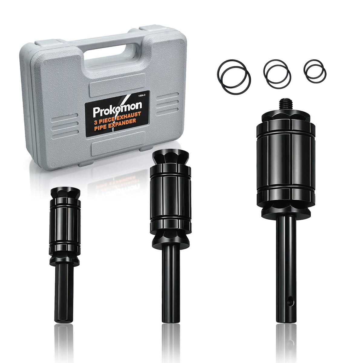 Prokomon front packaging showing three expanders and compact case, tool-ready organization
