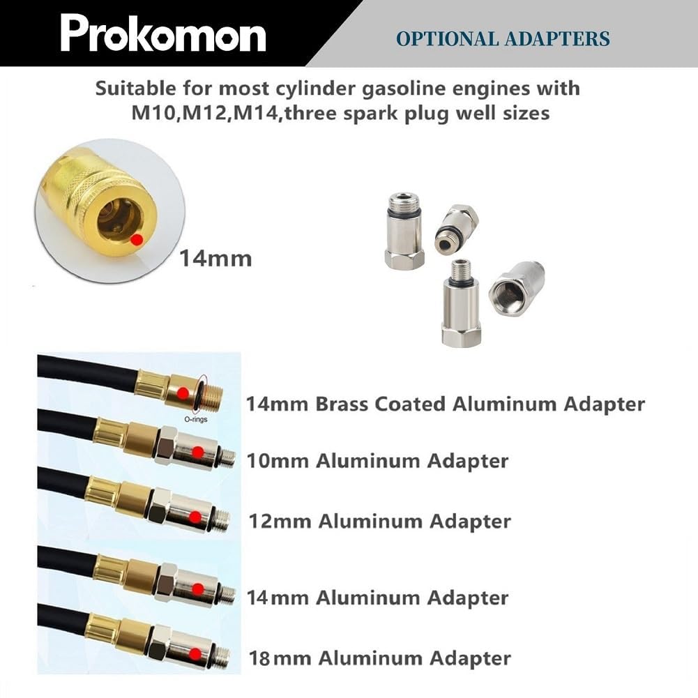 Prokomon tester hooked to a spark plug hole demonstrating in-vehicle use