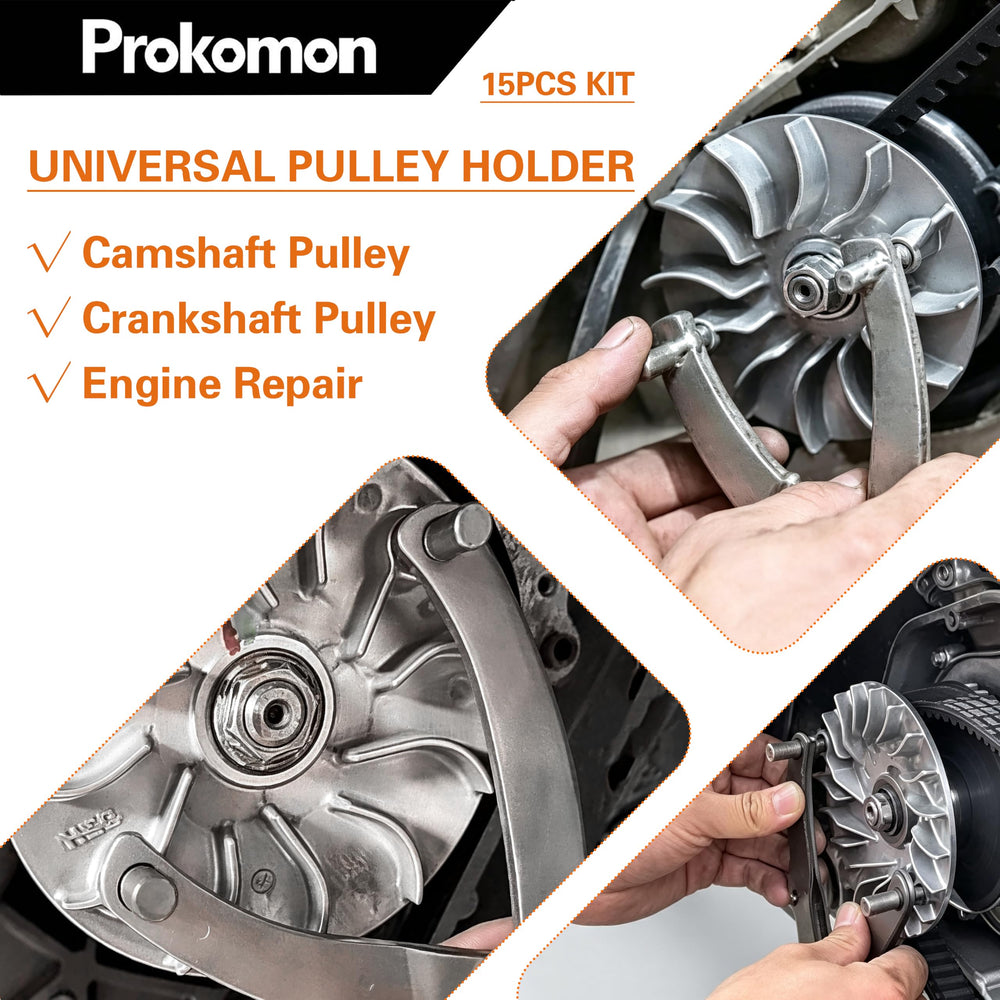 Prokomon overhead layout of all pins and adjustable wrench for quick tool identification