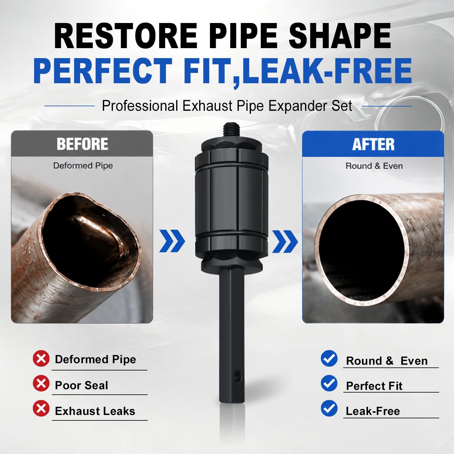 Prokomon three-size expanders laid out for reference, clarifying covered pipe diameters