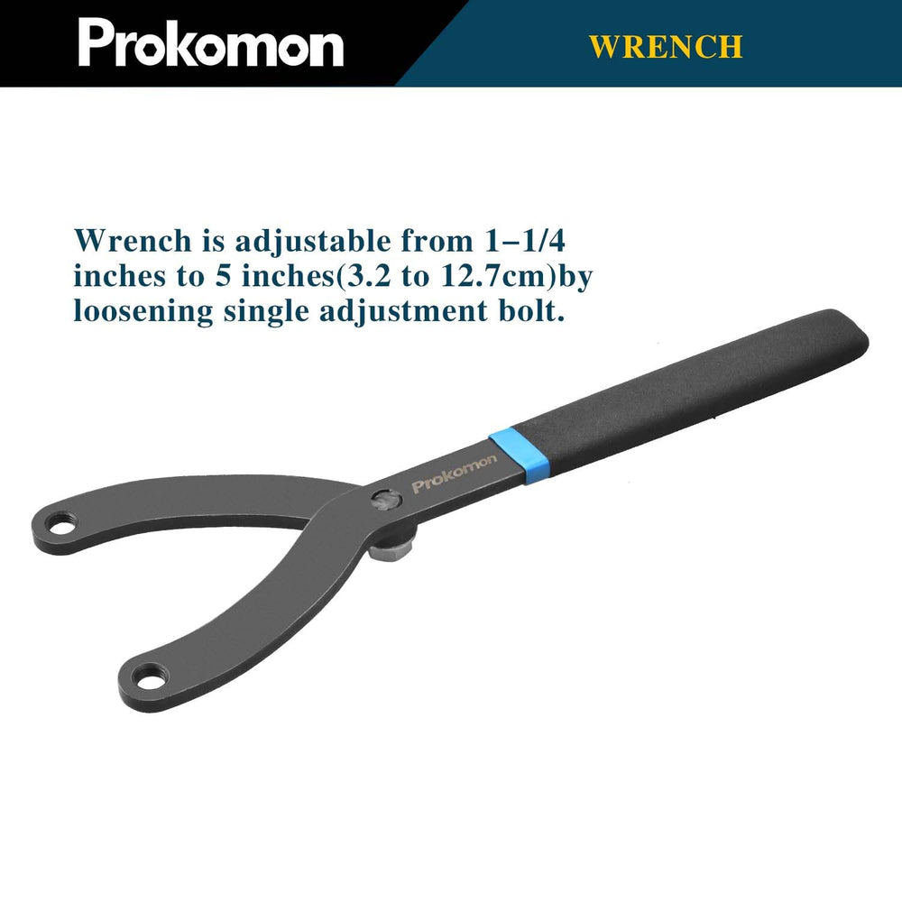 Prokomon size-range view with ruler demonstrating adjustable 32–127mm span