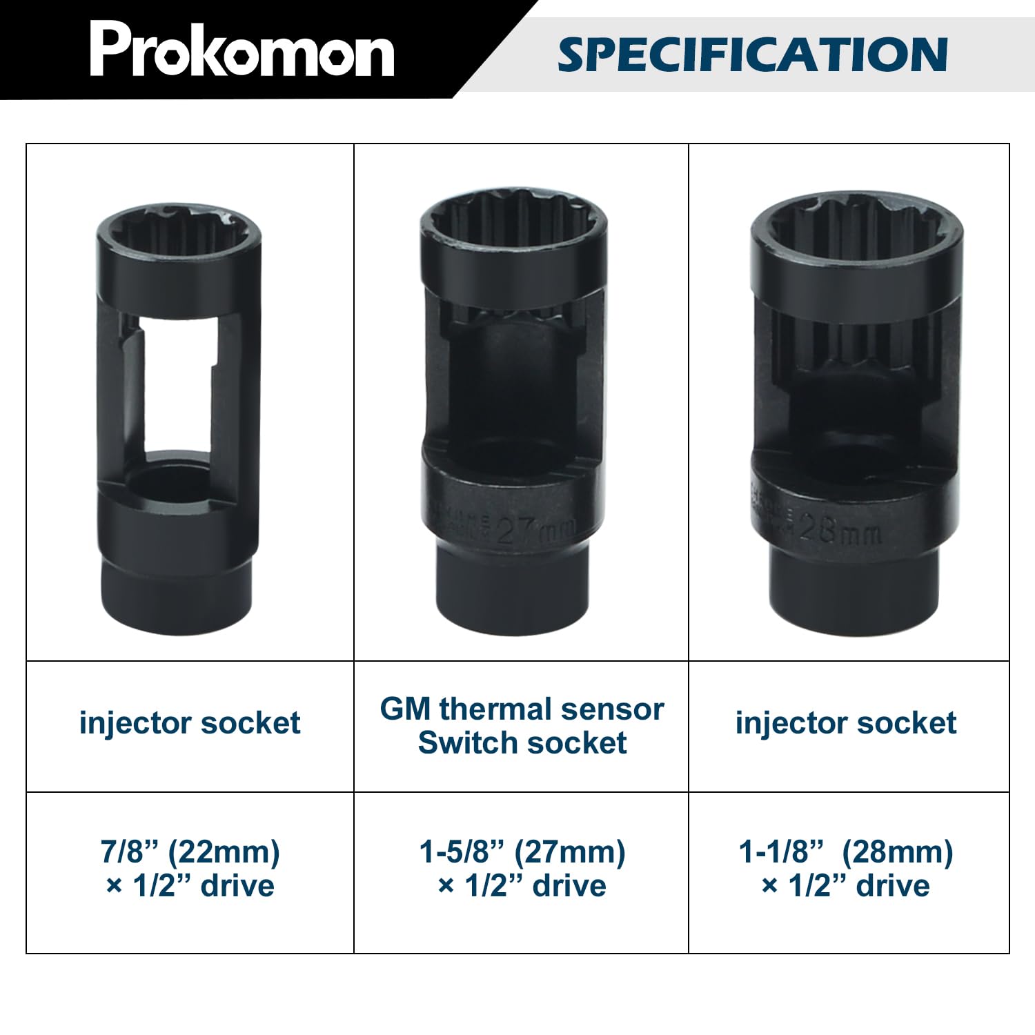 Prokomon side profile of offset socket emphasizing compact design for tight spaces