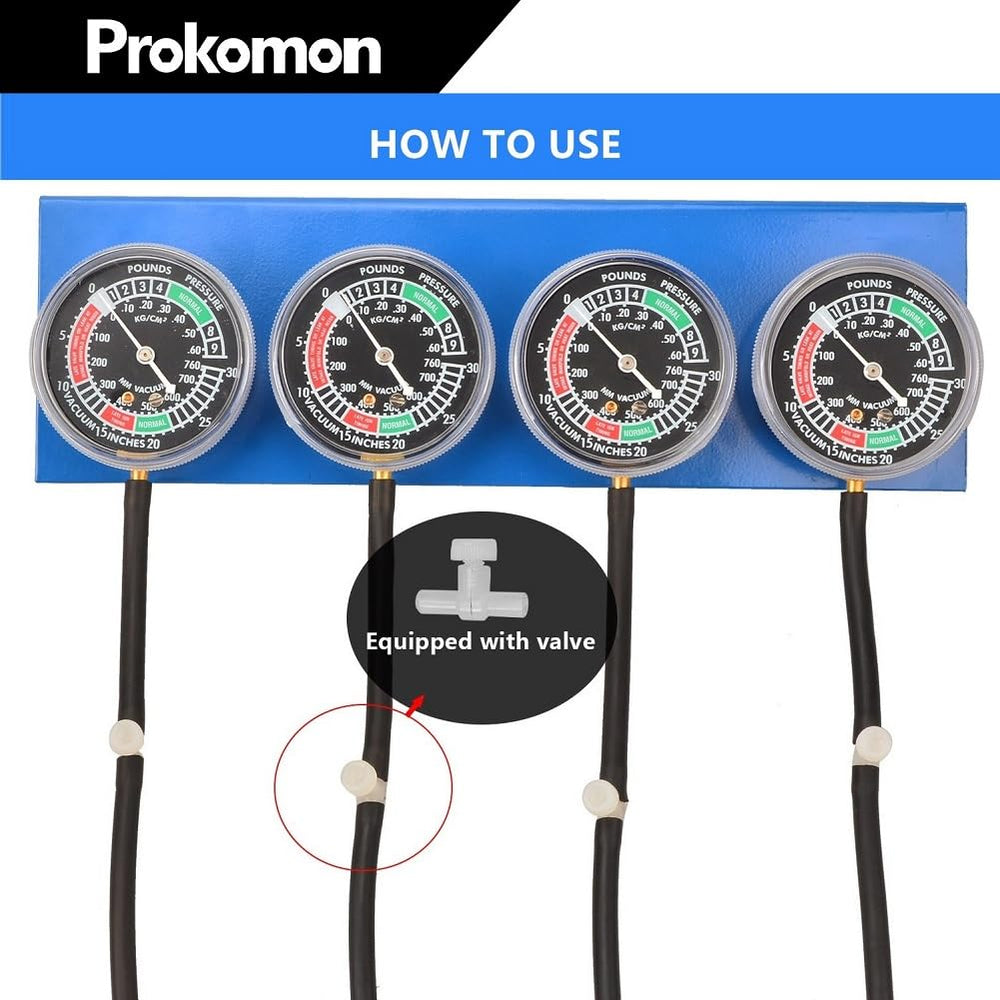 Prokomon plastic storage case organizing gauges, hoses, connectors and screwdriver