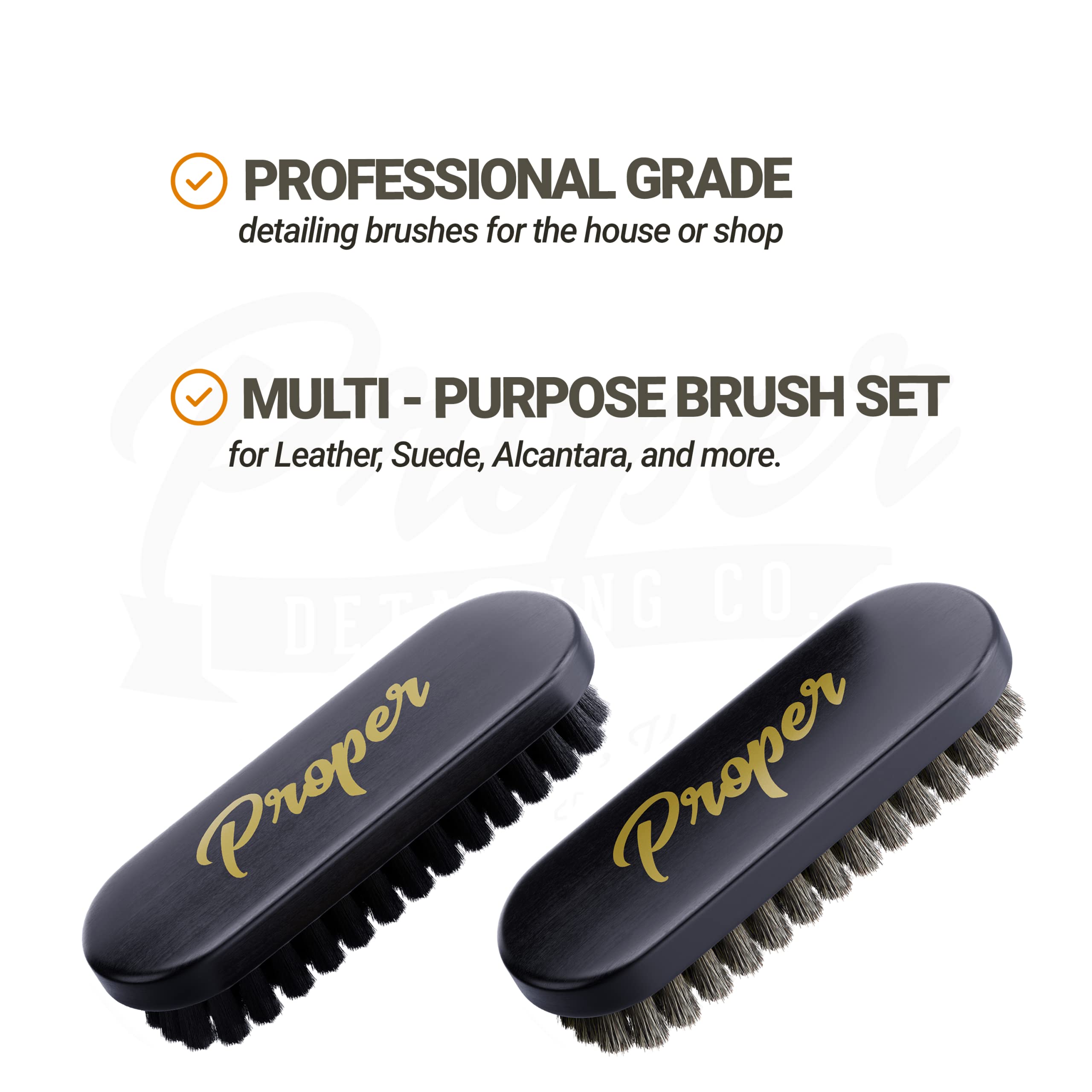 PROPER DETAILING CO. textile brush refreshing alcantara panel texture