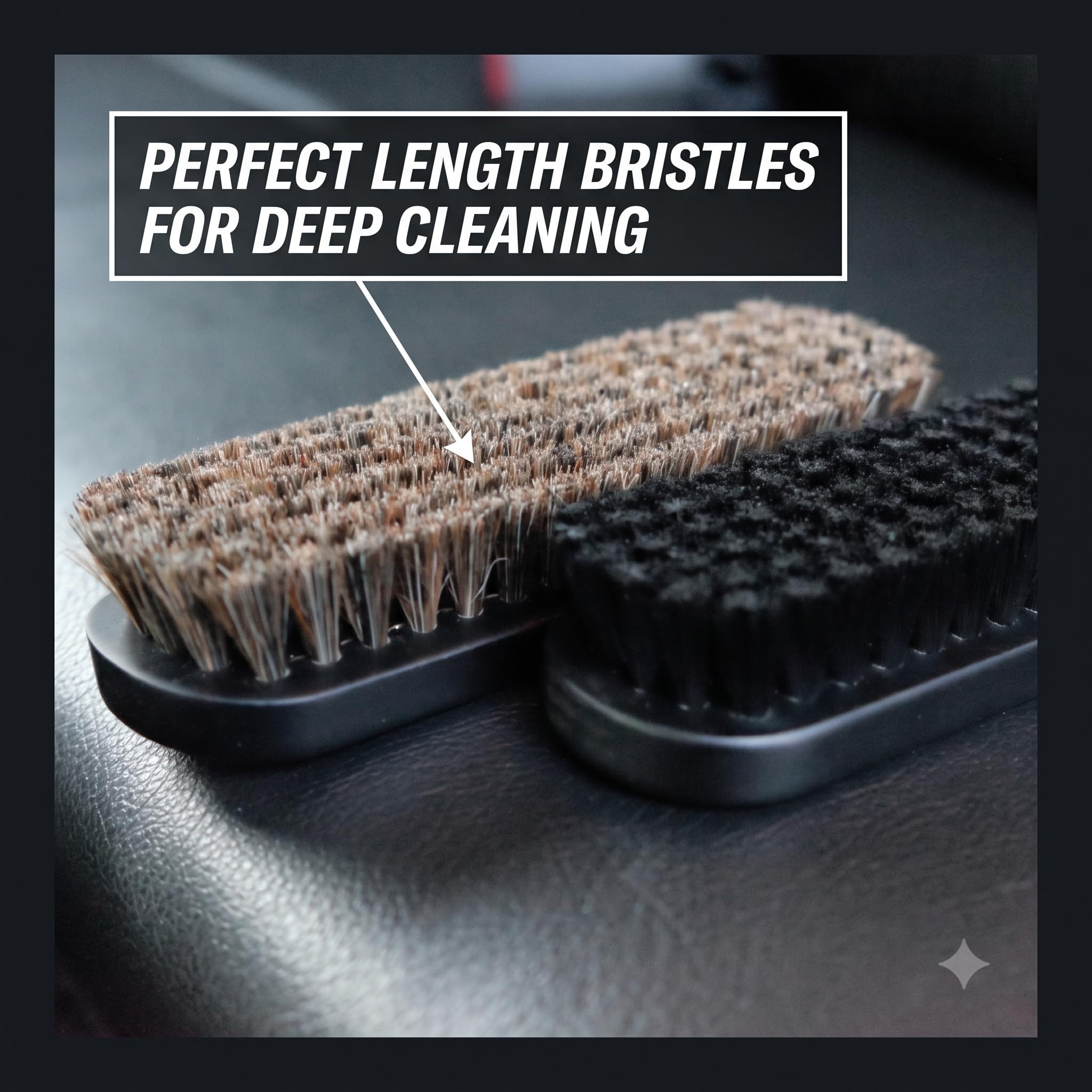 PROPER DETAILING CO. horsehair brush cleaning leather seat with finesse