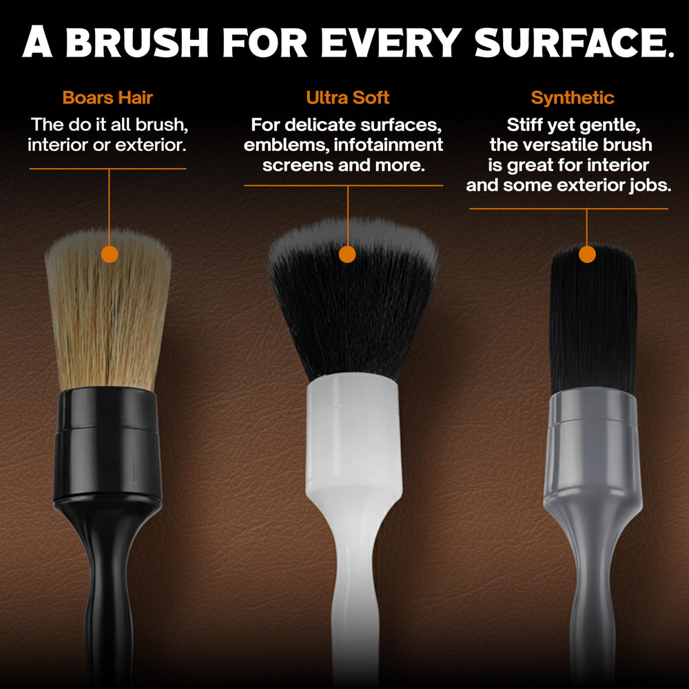 PROPER DETAILING CO. ultra soft brush cleaning trim without scratching benefit