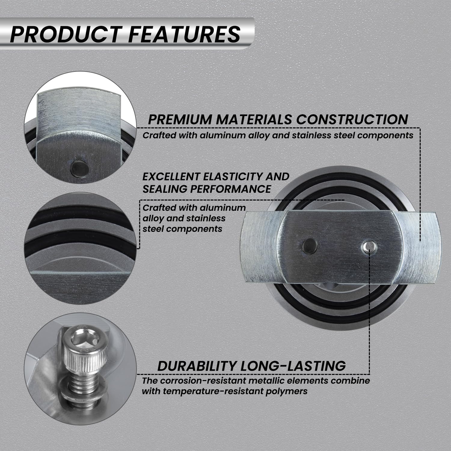 Prosentuo kit components laid out to show included metal and seal parts