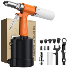 Proster rivet gun front view showing controls and robust body for fast riveting