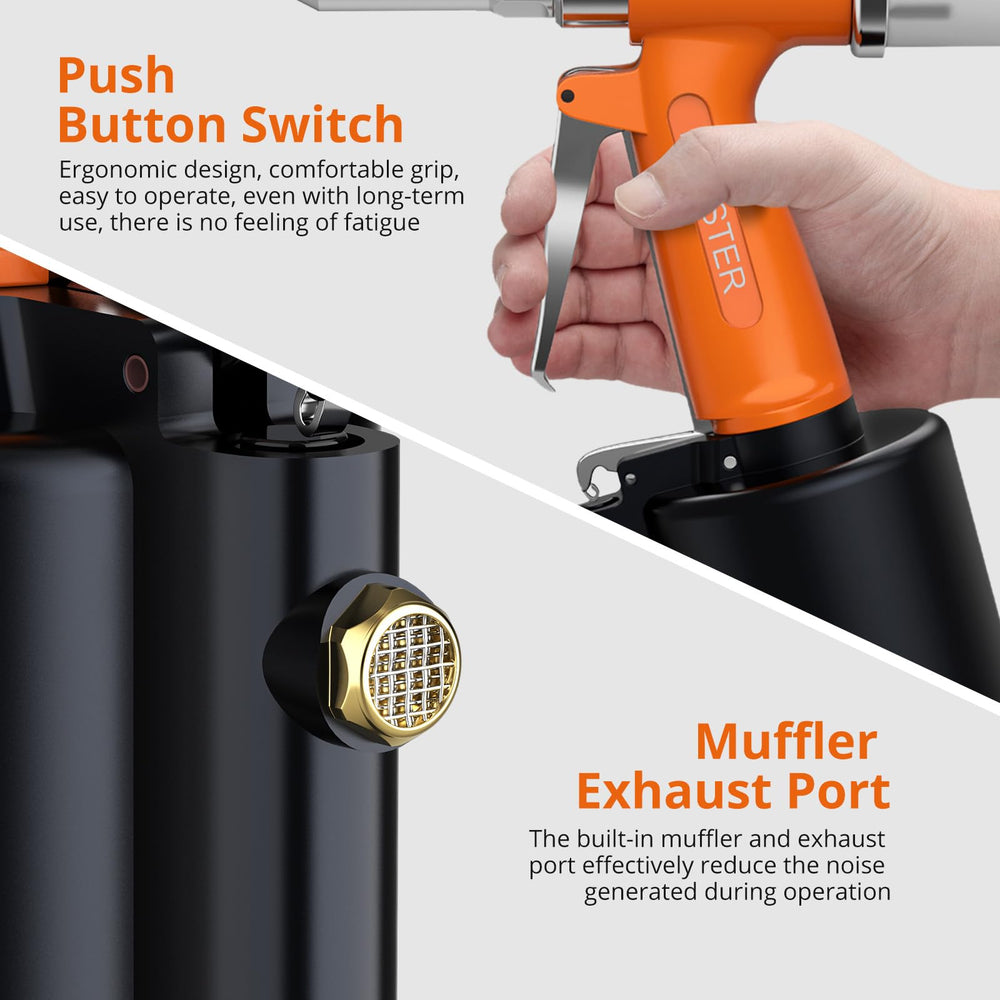 Proster mandrel collection bottle attached to keep work area clean and efficient