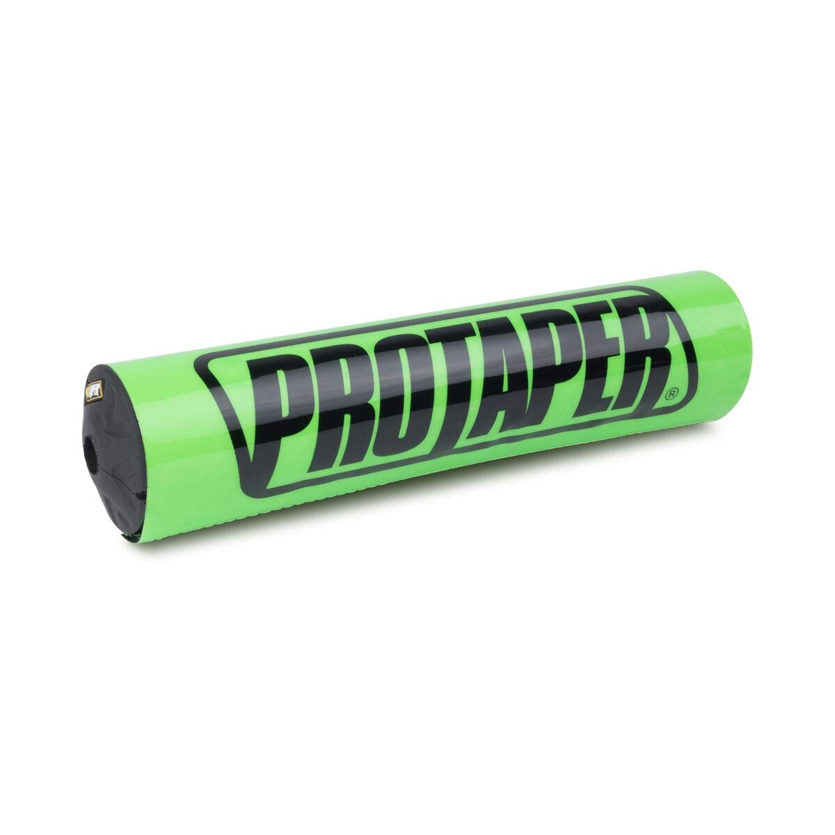 Pro Taper handlebar pad installed on crossbar showing protective cushioning and bold race-green look