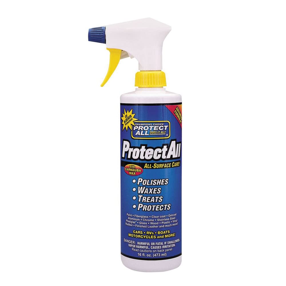 Protect All front label showing bottle and product benefits for quick cleaning
