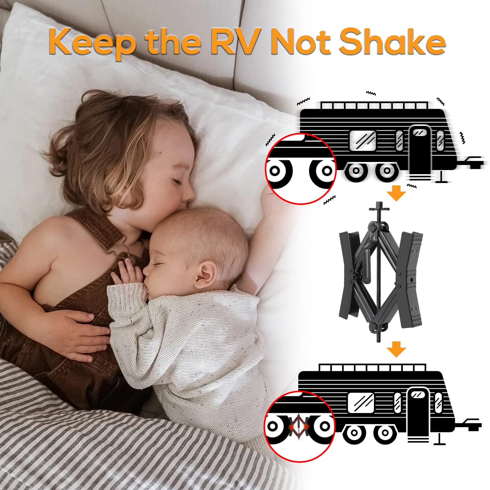Proud Panda chock in use at RV campsite improving steadiness and safer loading