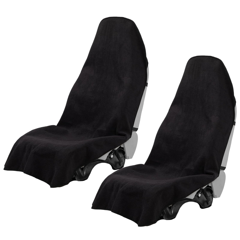 Prpeko front view of full black seat cover protecting seat