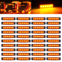 PSDRIQQ front view amber marker light showing clear lens and mounting holes for visibility