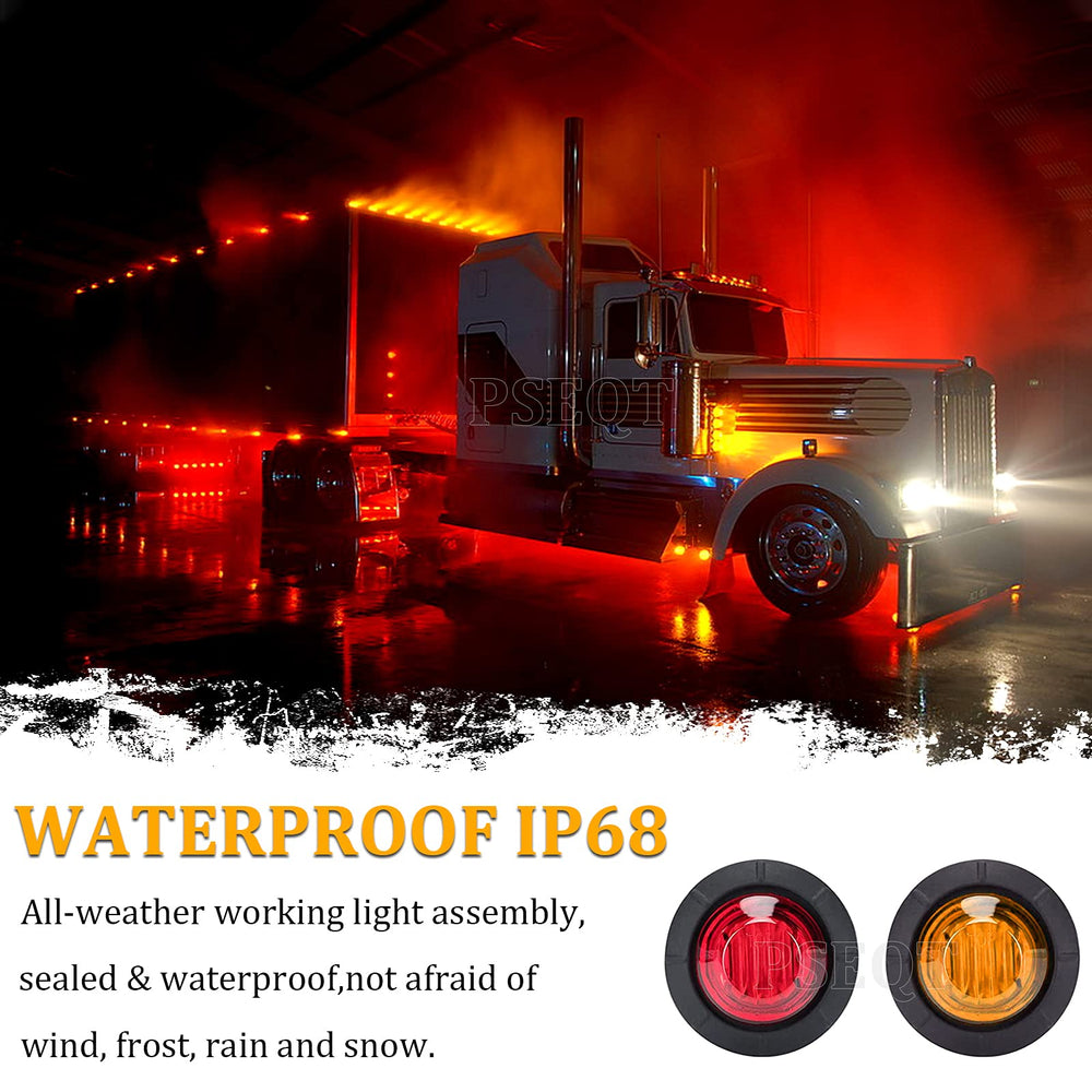 PSEQT marker light installed on trailer side showing improved visibility and clean flush fit