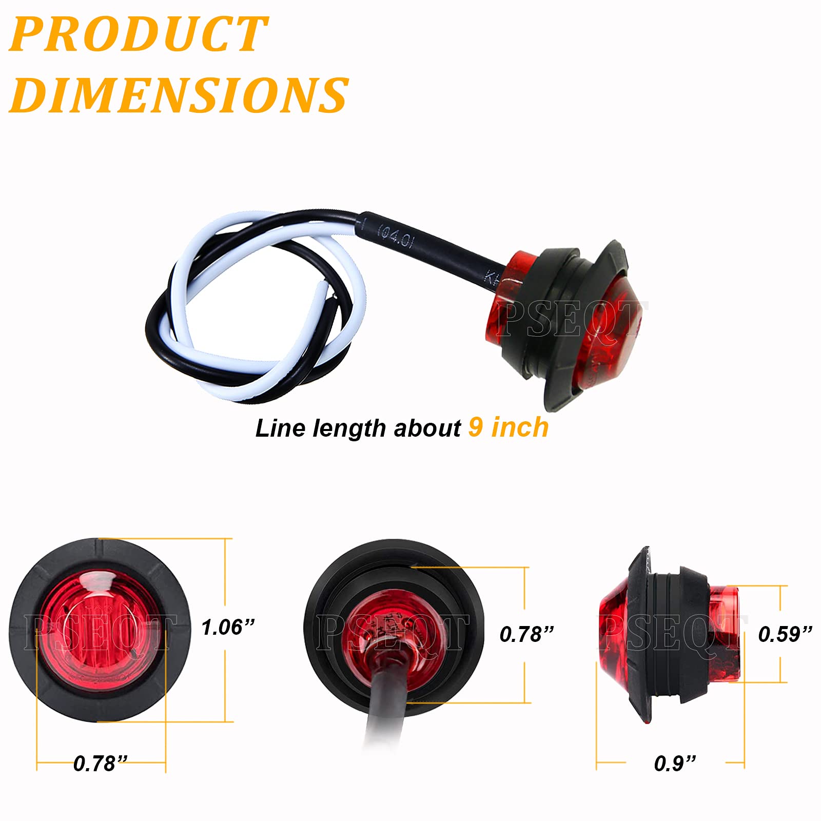 PSEQT marker light with water splash showing IP68 waterproof protection for wet conditions