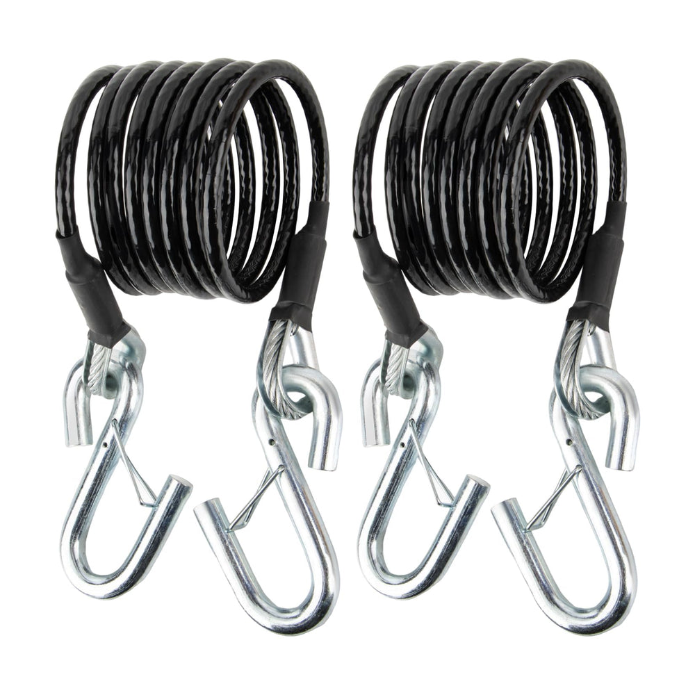 PSLER front pack showing 84in safety cables and 2-piece kit benefit