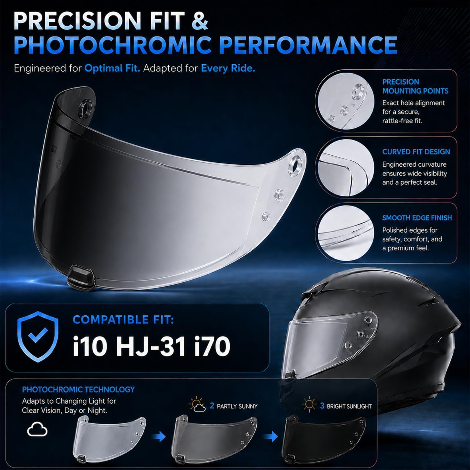 PSLER i10 HJ-31 i70 polycarbonate edge detail highlighting impact-resistant construction