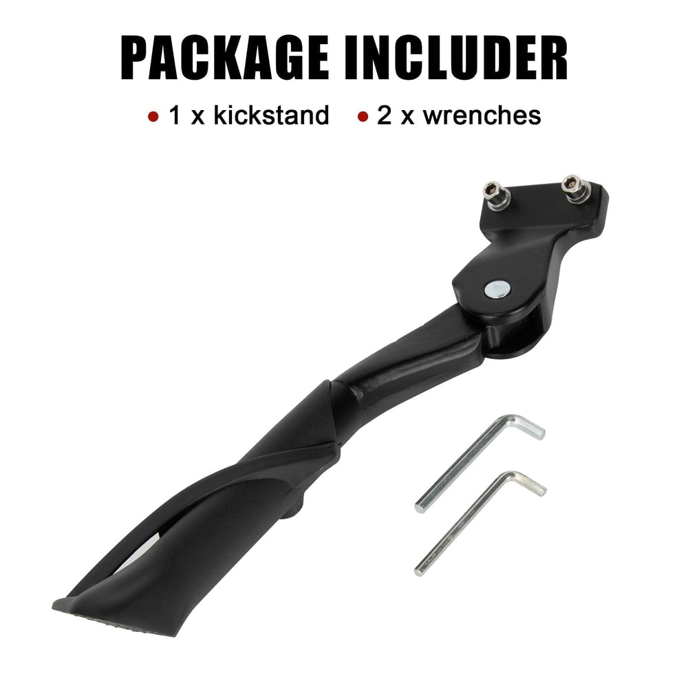 PSLER kickstand on parked ebike in urban setting for convenient parking