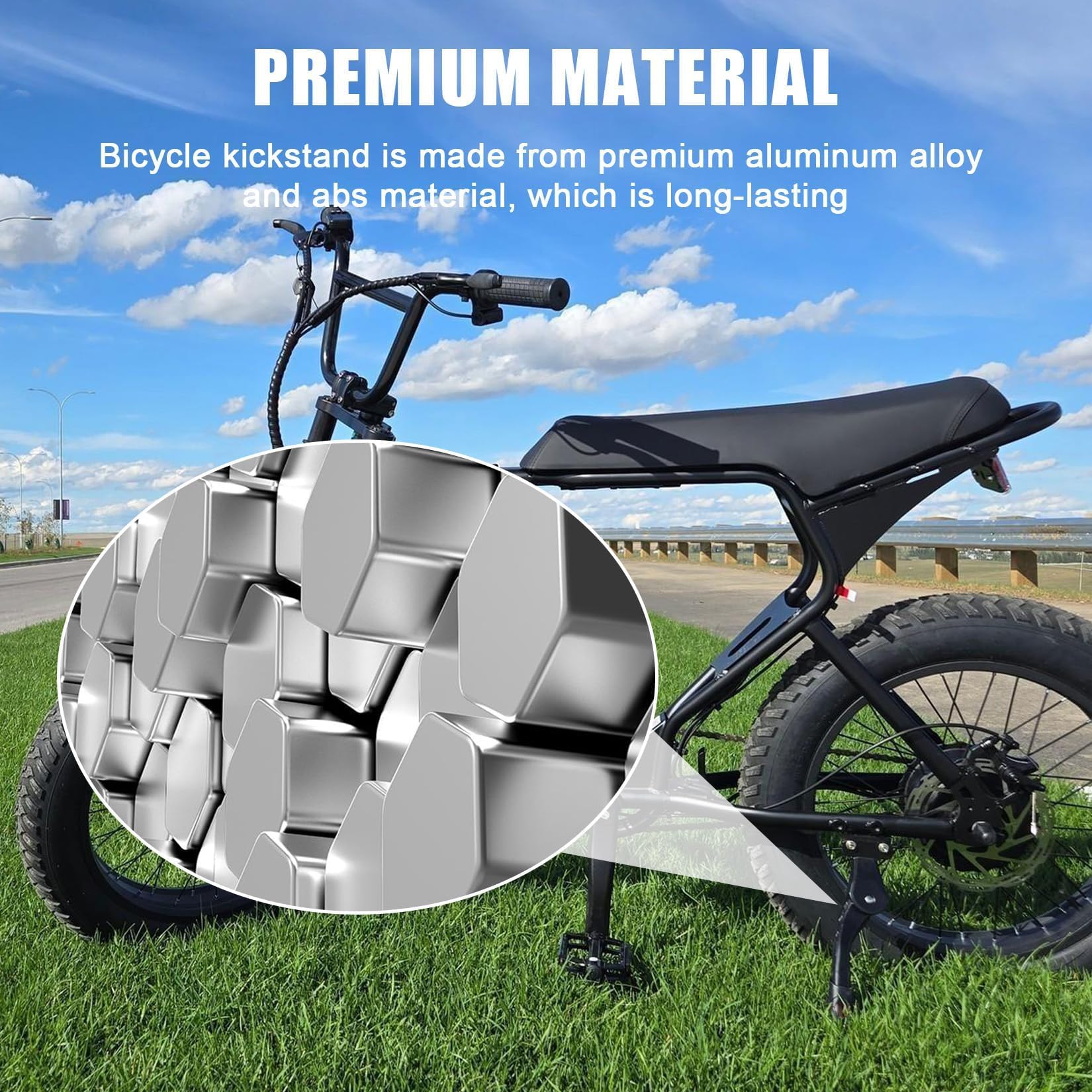 PSLER kickstand wide foot detail reducing sinkage and improving stability
