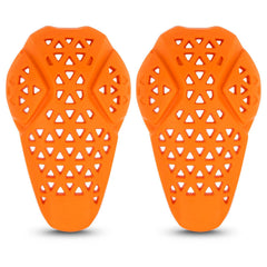 PSLER knee armor front view showing coverage and secure fit benefit