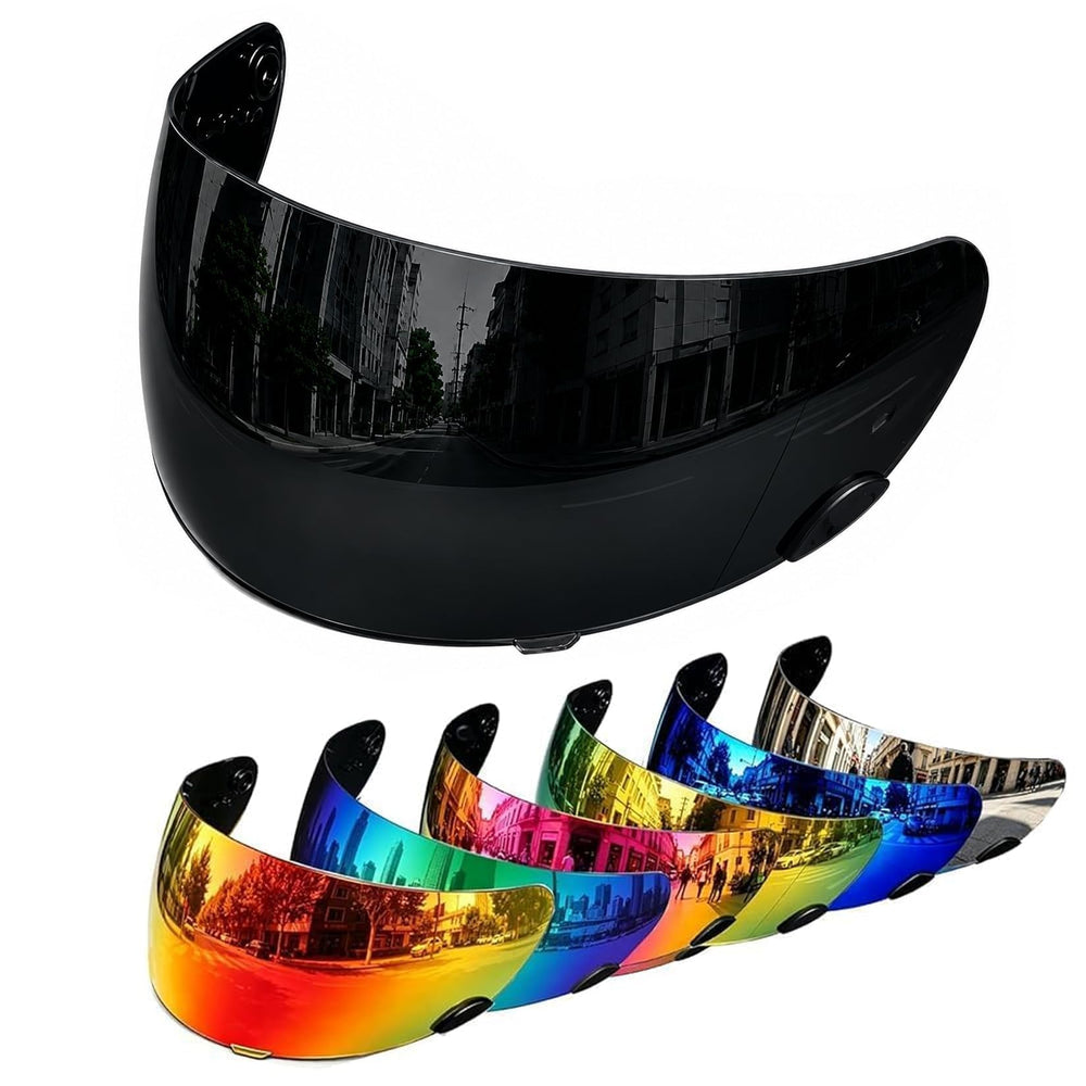 PSLER front view of visor showing tint and clear field of vision benefit