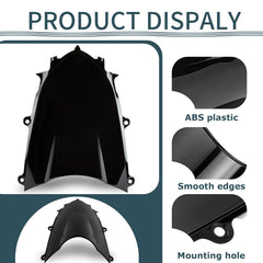 PSLER windshield mounted on YZF R6 lifestyle shot improving rider airflow