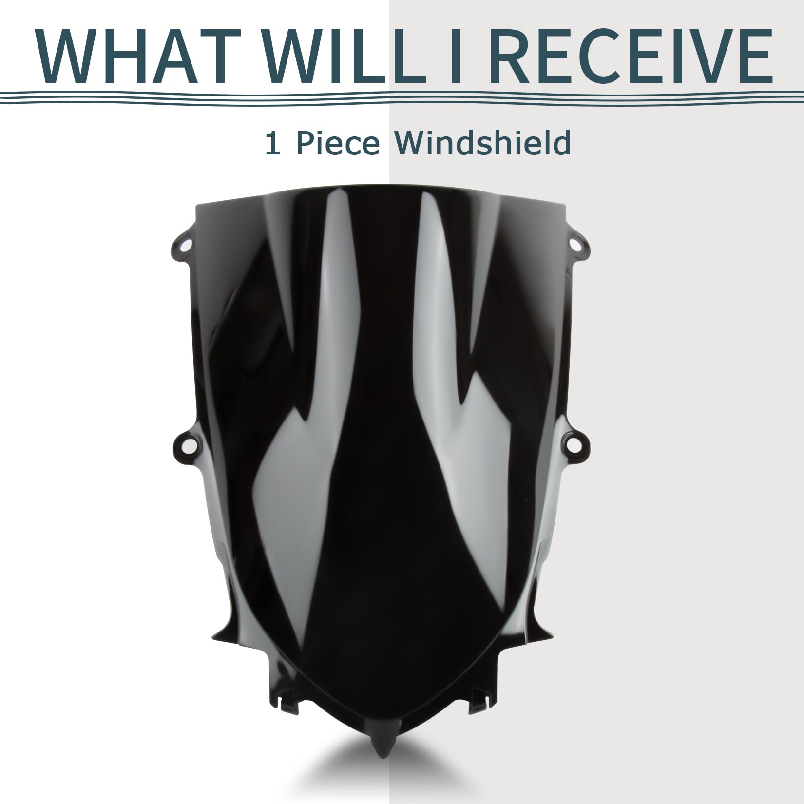 PSLER windshield held in hand scale comparison demonstrating lightweight benefit