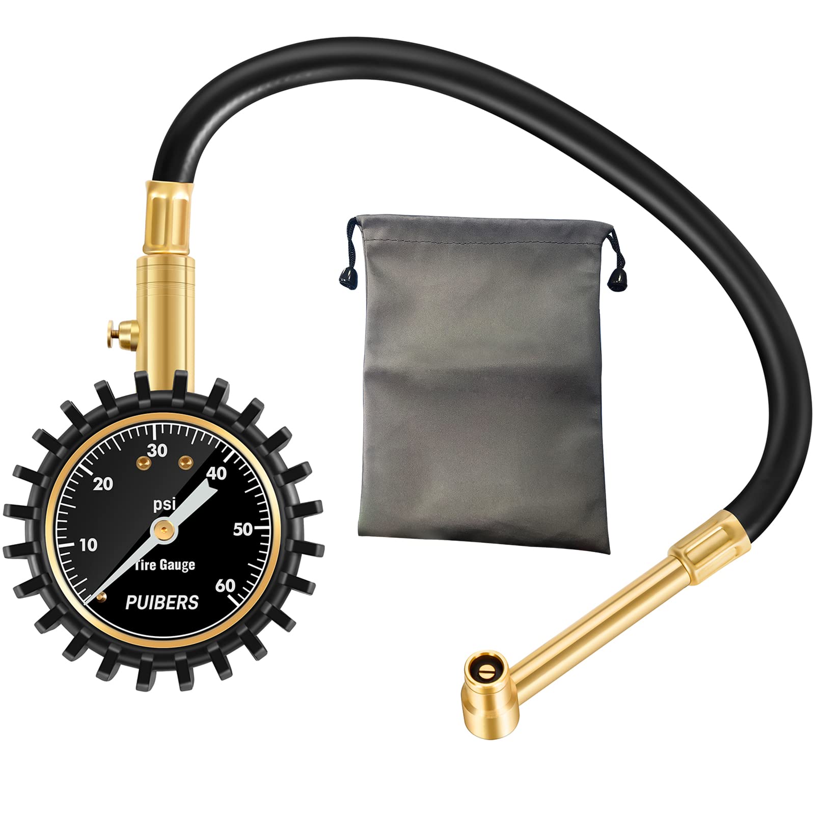 PUIBERS front dial gauge showing clear PSI readings for quick checks