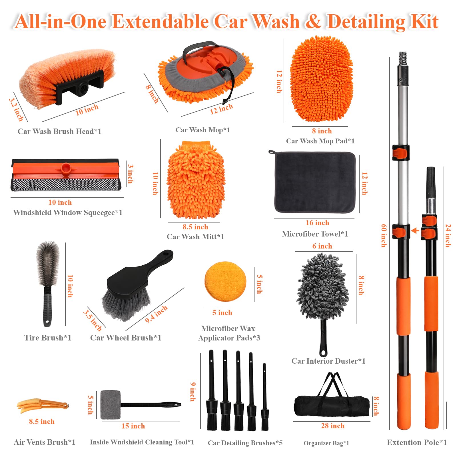 PuliKit in-use rooftop washing with pole attached demonstrating ladder-free safe reach
