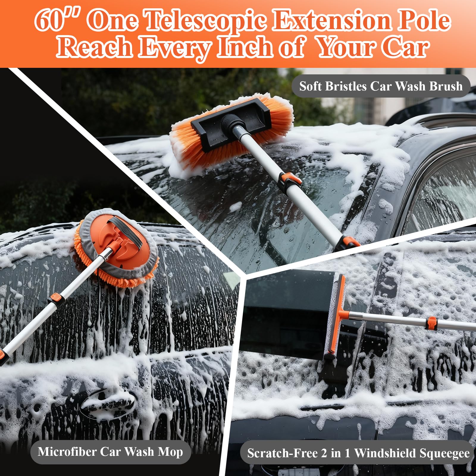 PuliKit telescoping aluminum pole close-up showing flip-lock and EVA grip for secure reach