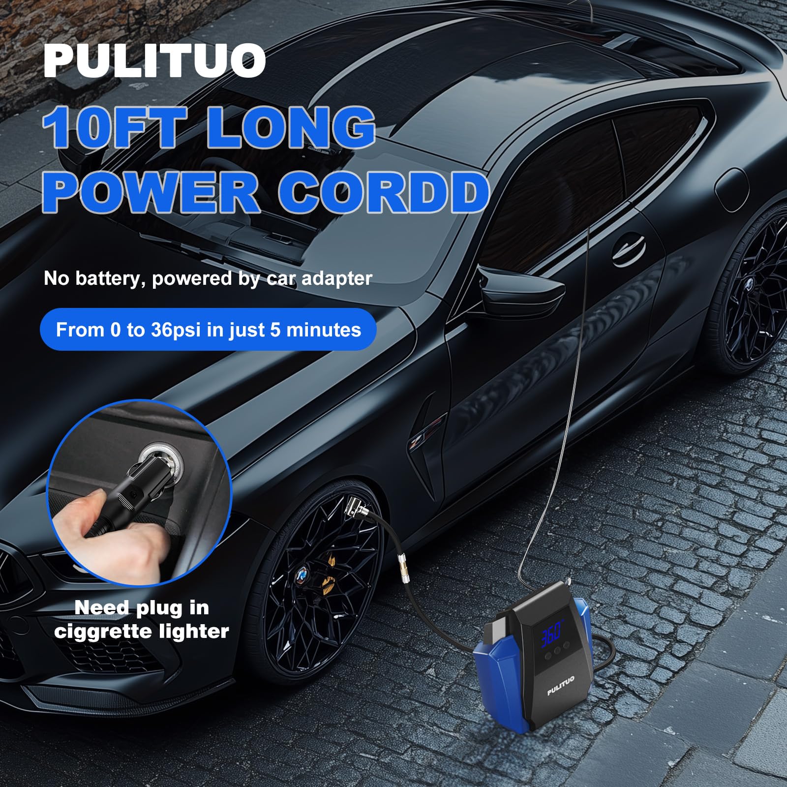 PULITUO hose and valve connection attached to tire enabling quick air transfer