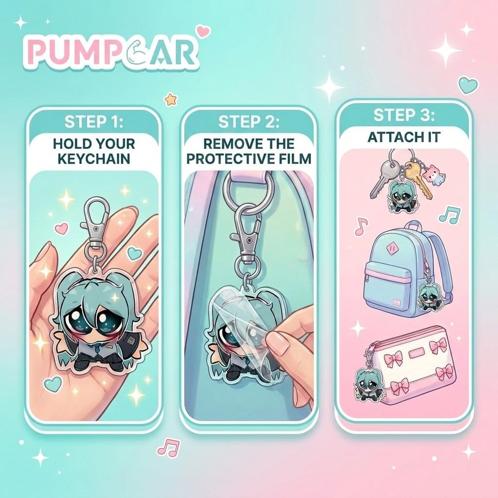 PUMP CAR charm clipped to backpack zipper offers instant fan flair