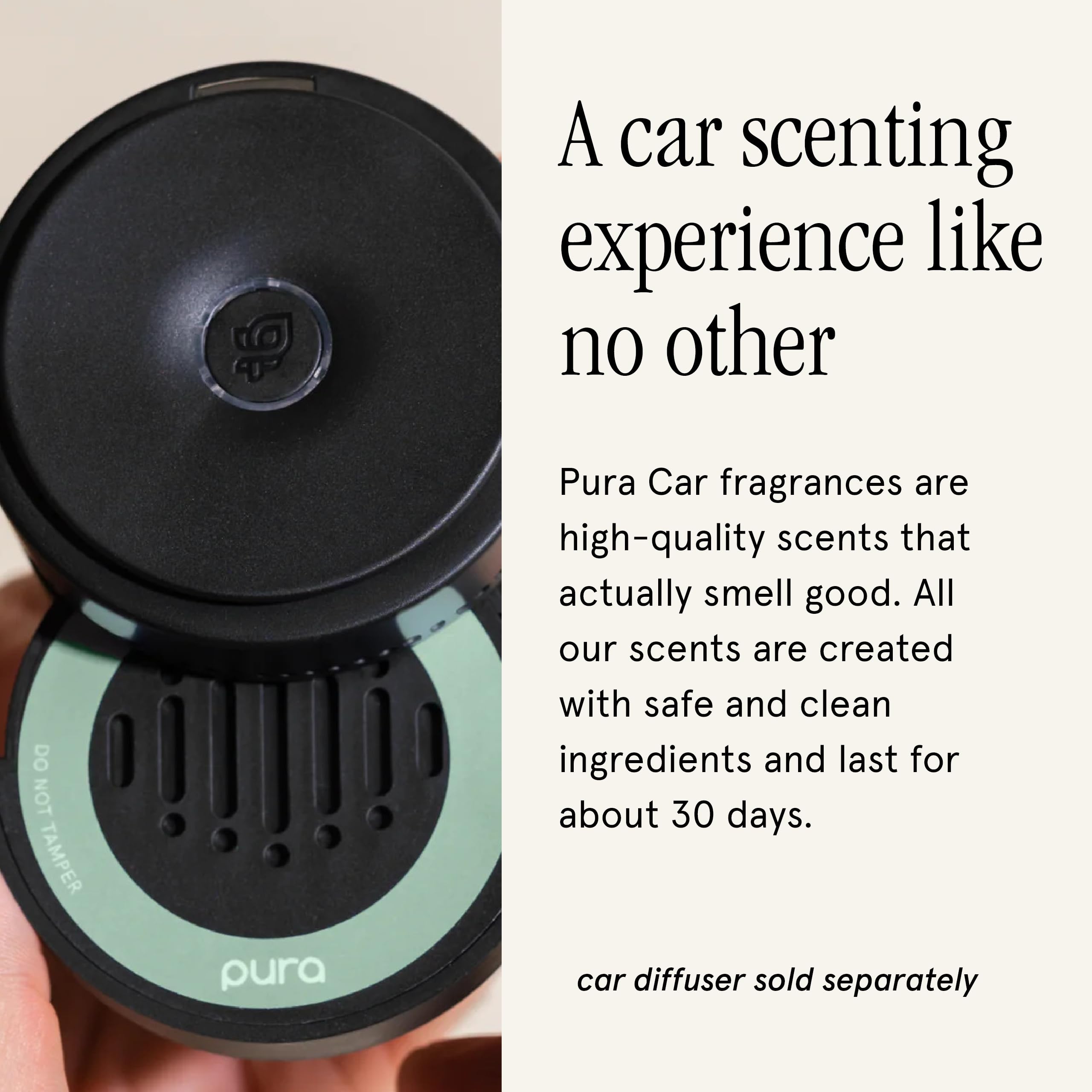 Pura refill installed in car diffuser demonstrating ease of use