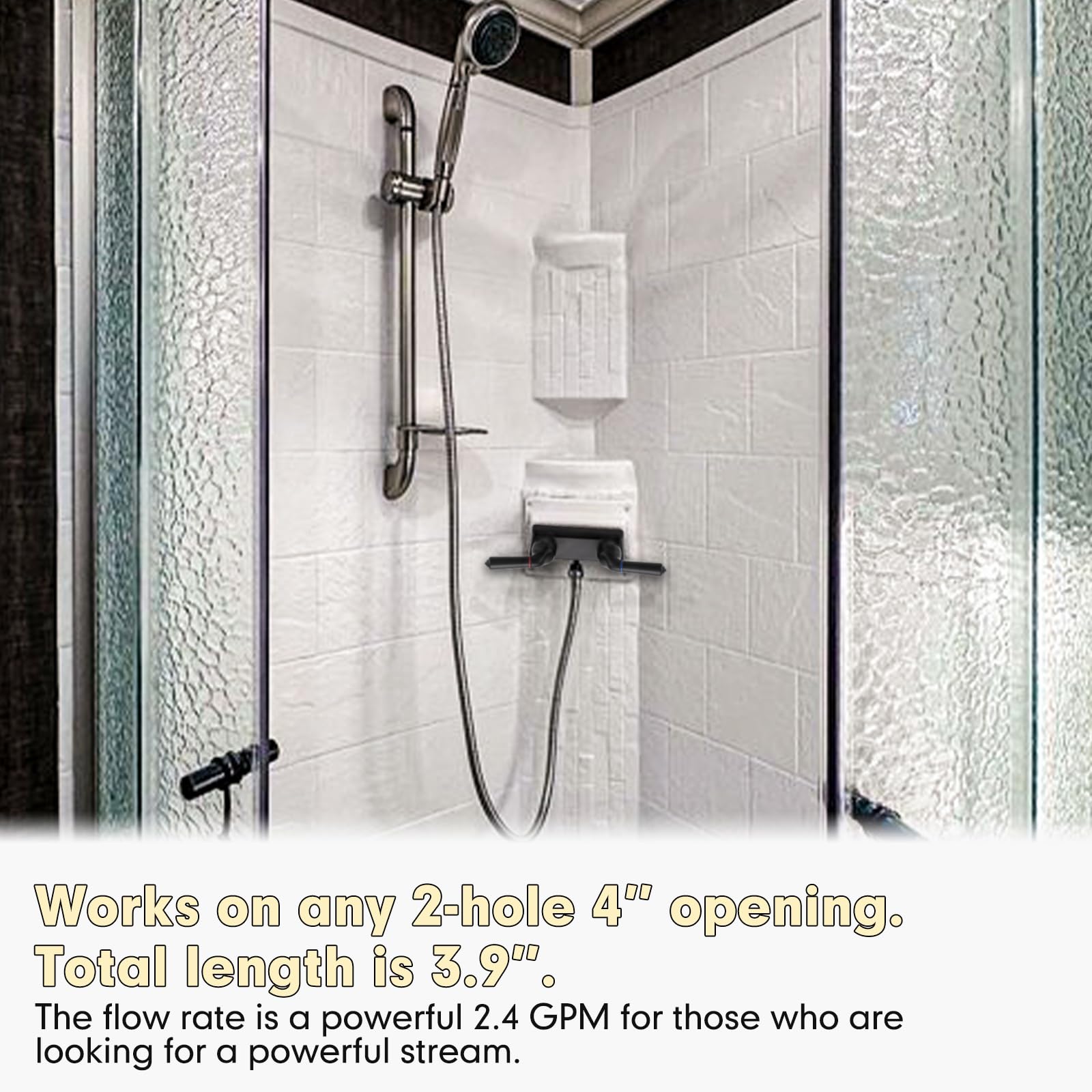 PureHaven faucet beside a tape measure showing 3.9 inch scale for space planning