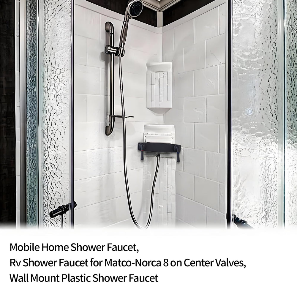 PureHaven mounted in RV shower illustrating quick install and lightweight advantage
