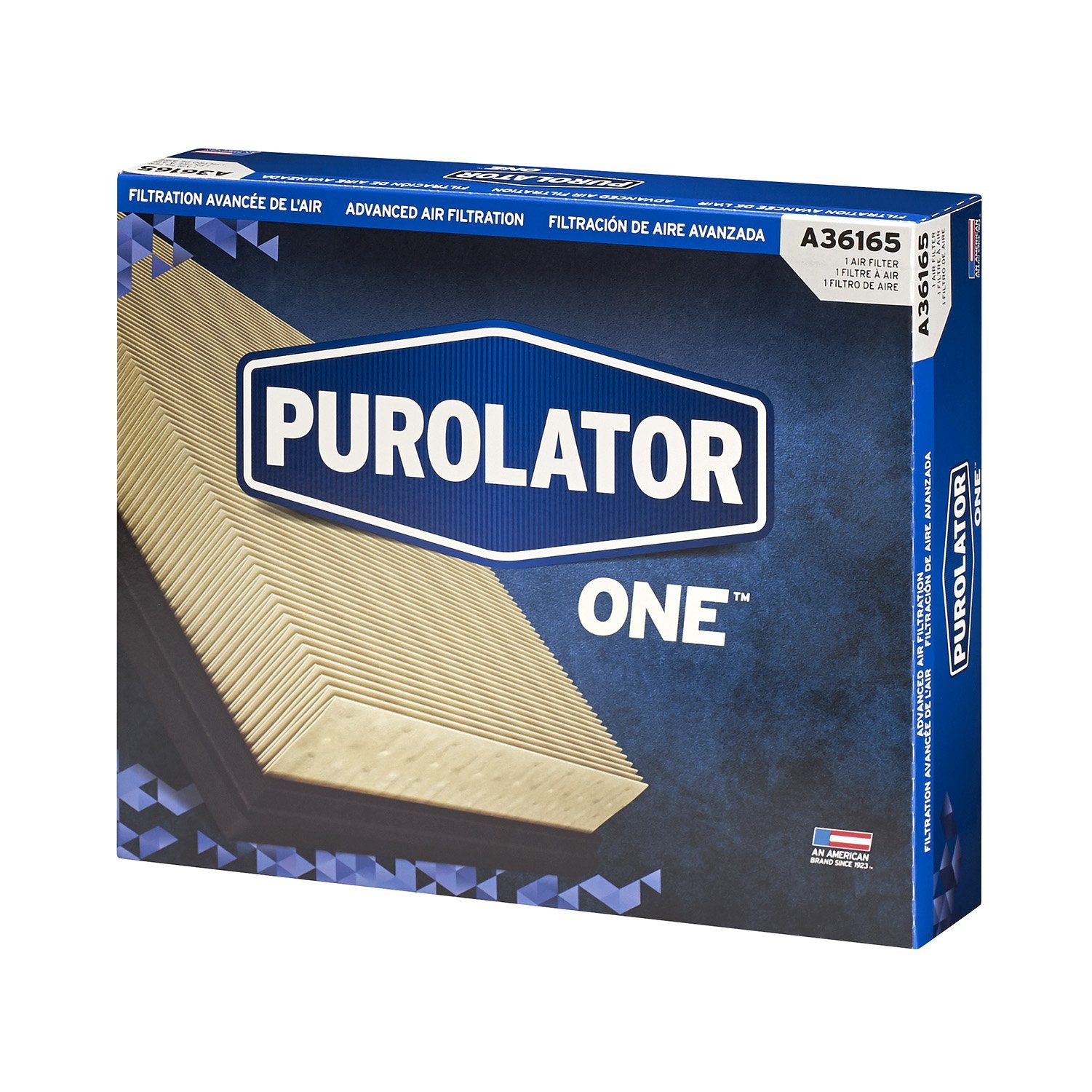 Purolator A36165 packaging and label proving brand authenticity and specs