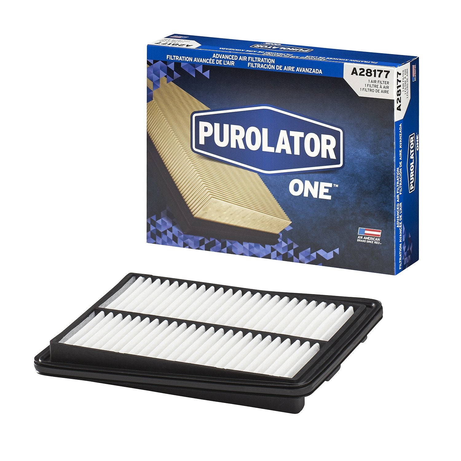 Purolator A28177 front packaging showing model and benefits for protection